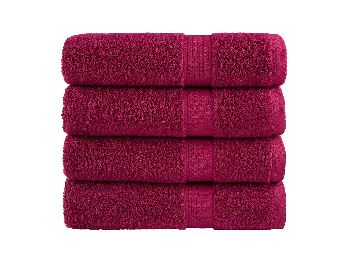 Toalhas de banho premium SOLUND 4pcs 100x150 cm 600 gsm bordô PT223089