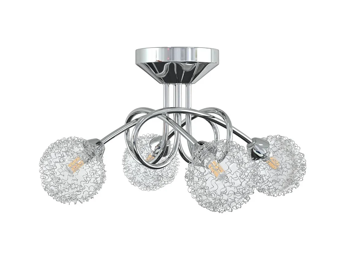 Plafonnier avec abat-jour en maille métallique pour 4 LED G9 FR885306