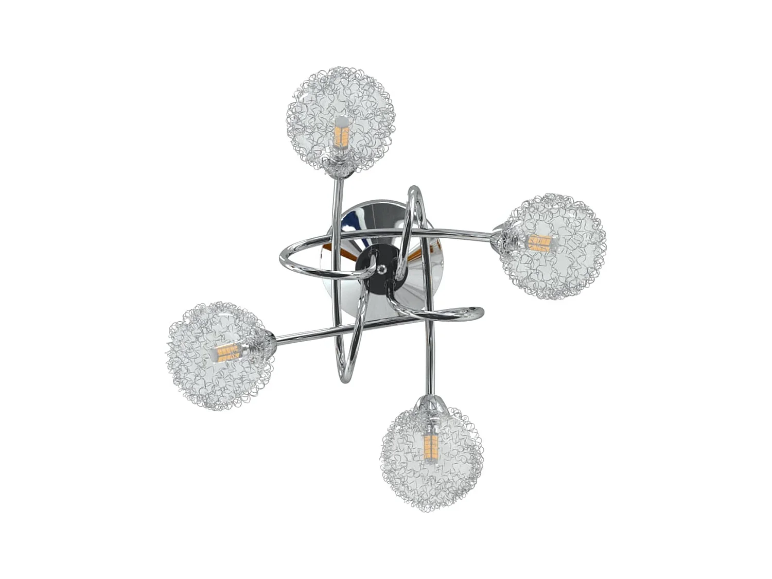 Plafonnier avec abat-jour en maille métallique pour 4 LED G9 FR885306