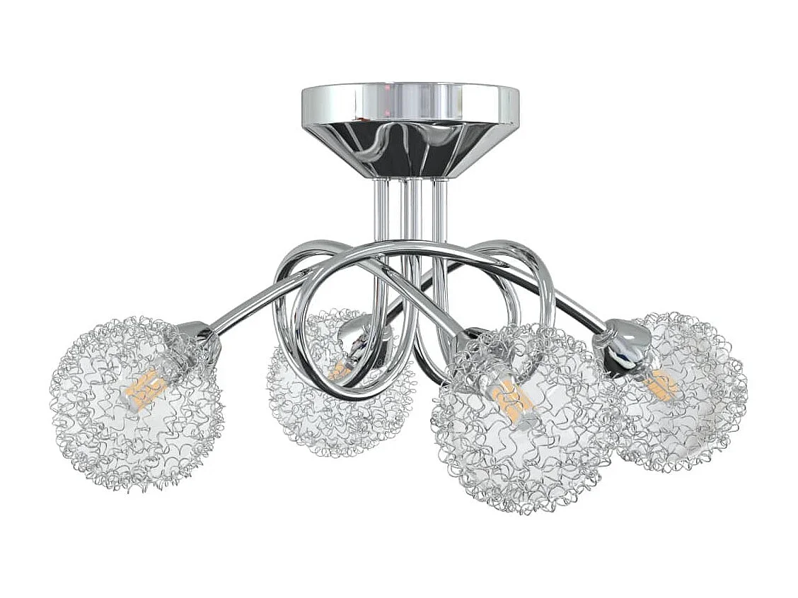 Plafonnier avec abat-jour en maille métallique pour 4 LED G9 FR885306