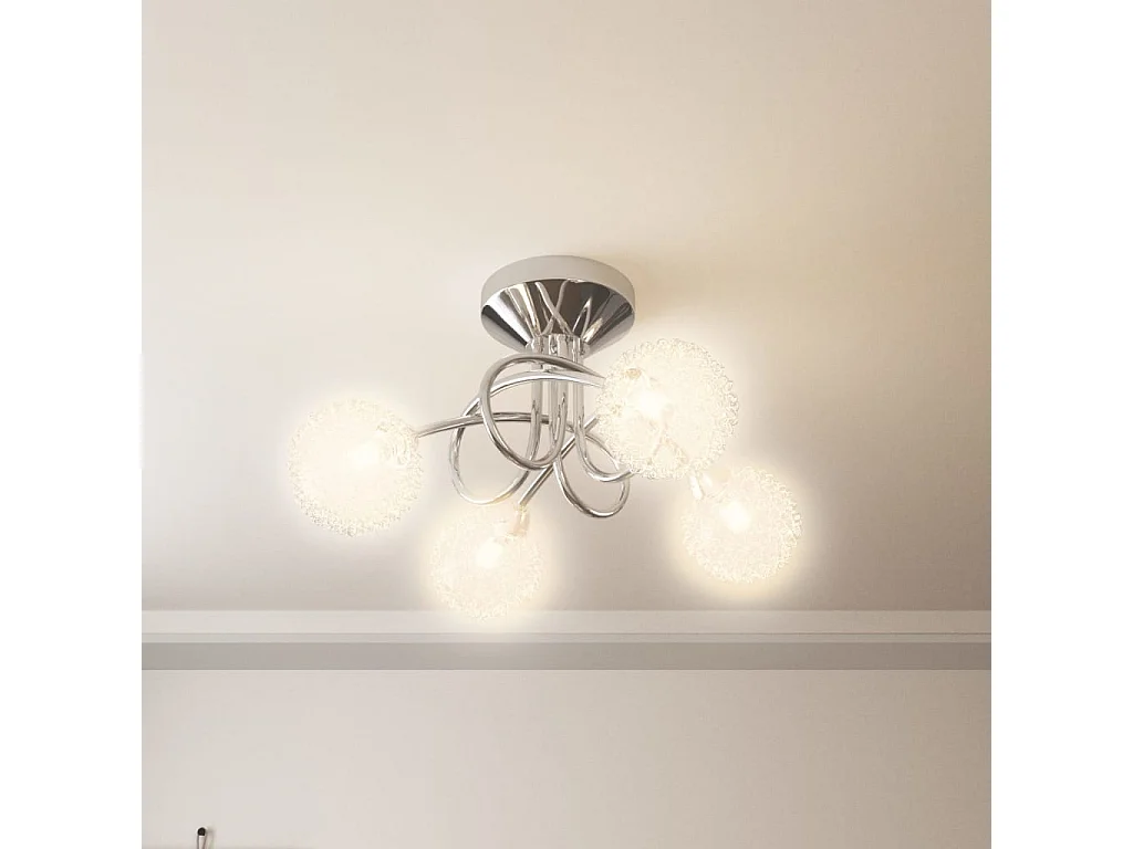 Plafonnier avec abat-jour en maille métallique pour 4 LED G9 FR885306