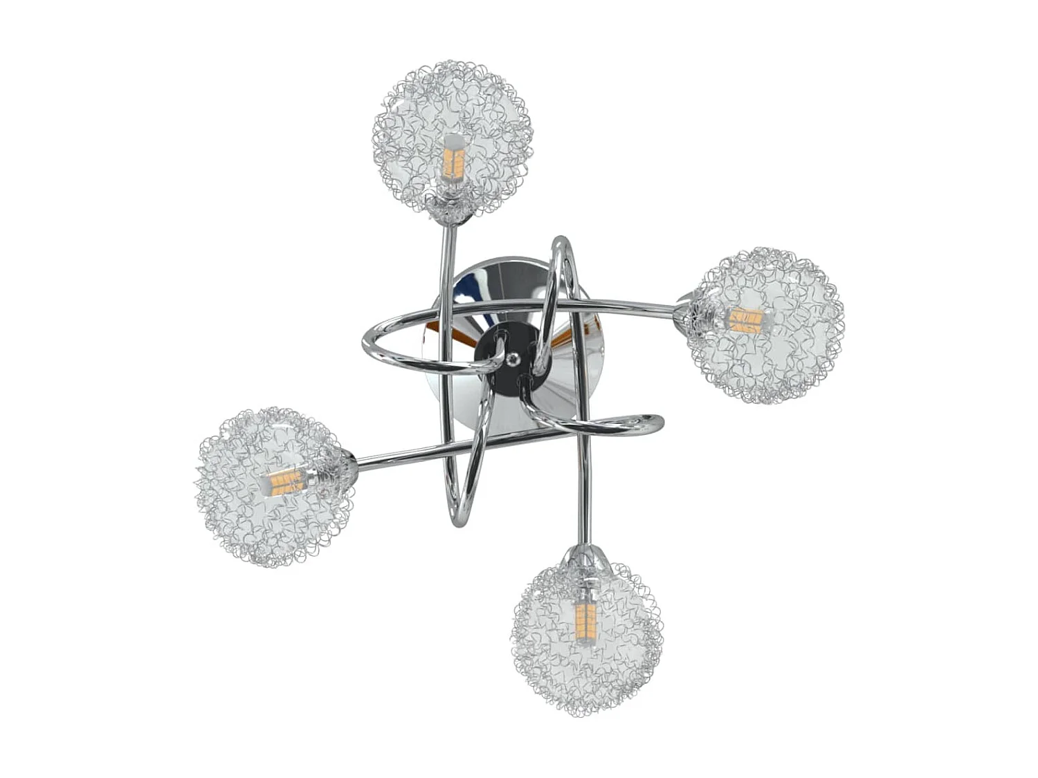 Plafonnier avec abat-jour en maille métallique pour 4 LED G9 FR885306