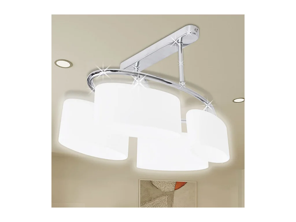 Plafonnier avec abat-jour en verre pour 4 ampoules E14 FR281050