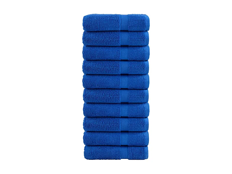 Serviettes de bain de qualité supérieure 10 pcs bleu 100% coton FR548056