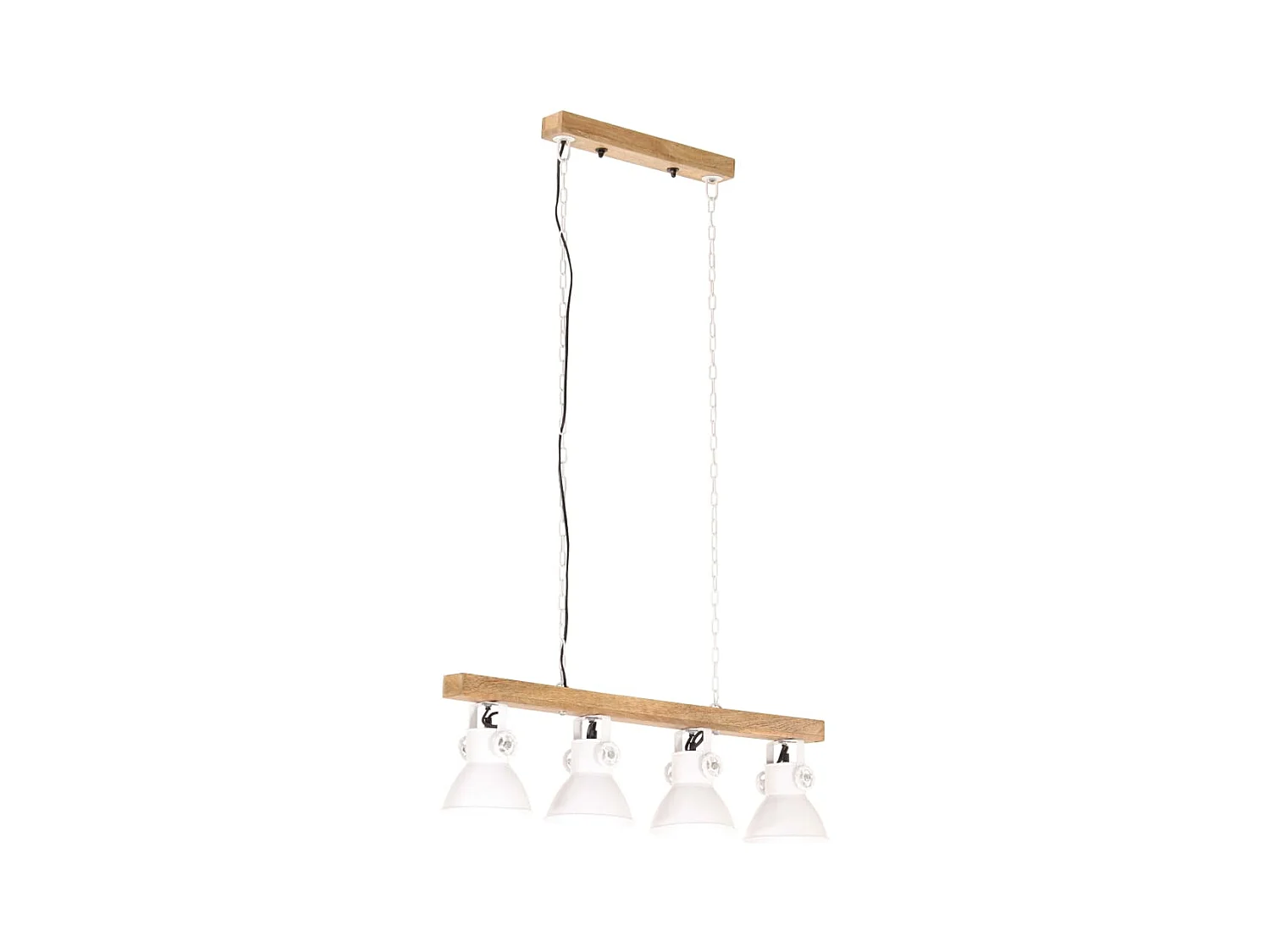 Plafonnier industriel Blanc E27 Bois de manguier FR871526