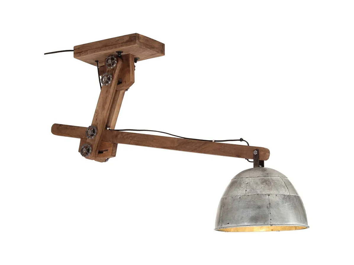Candeeiro de teto 25 W 105x30x65-108 cm E27 prateado vintage PT851819