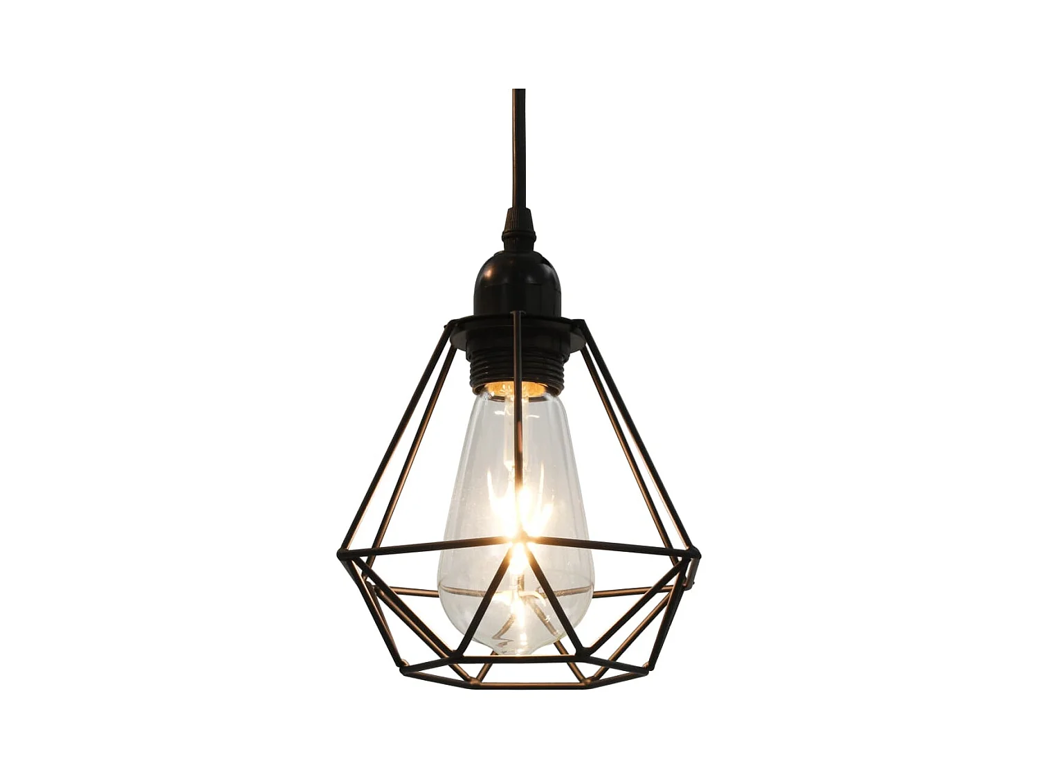 Plafonnier avec design de diamant Noir 3 ampoules E27 FR584939