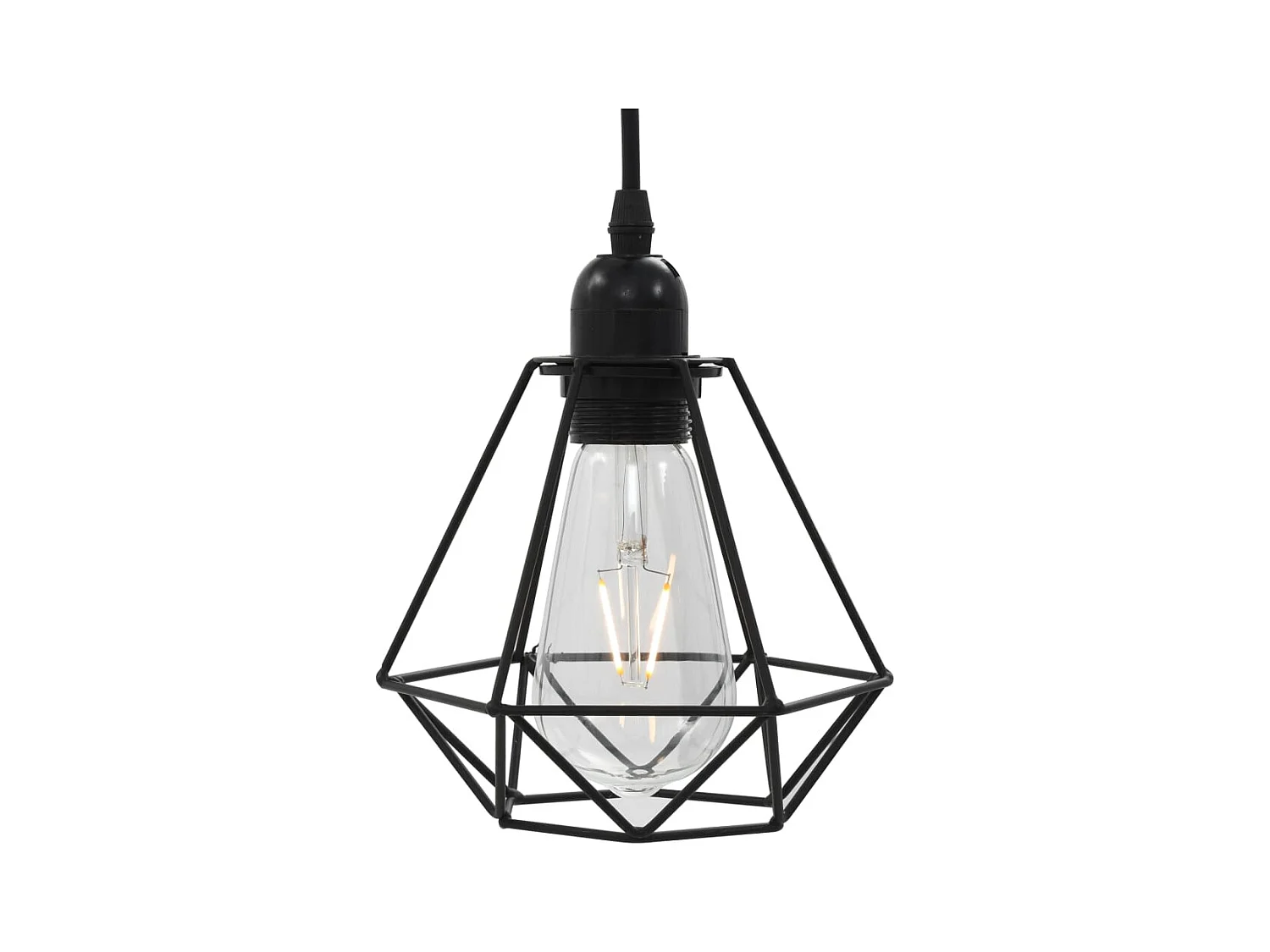 Plafonnier avec design de diamant Noir 3 ampoules E27 FR584939