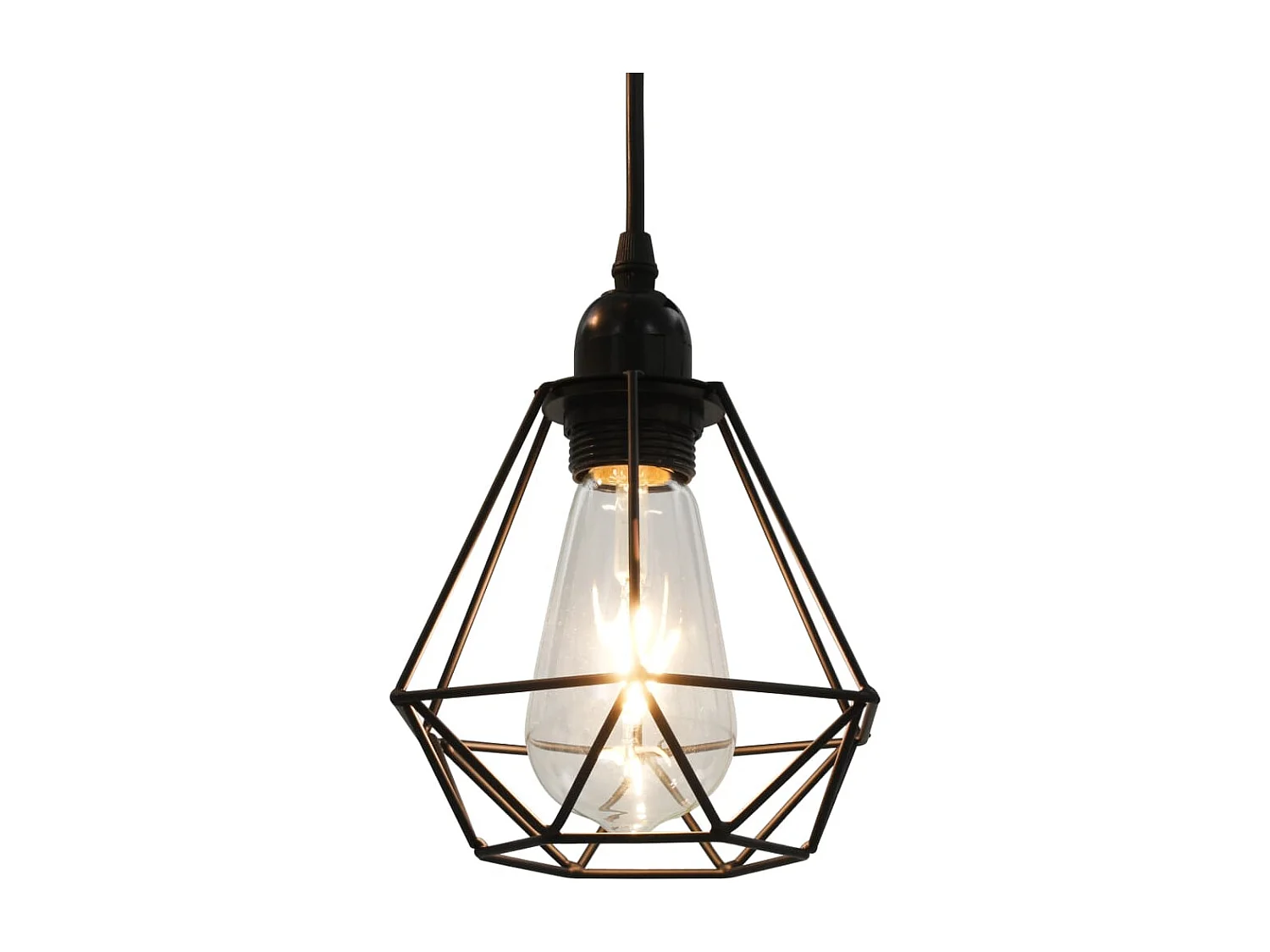 Lámpara de techo con diseño de rombos negra 3 bombillas E27 ES198084