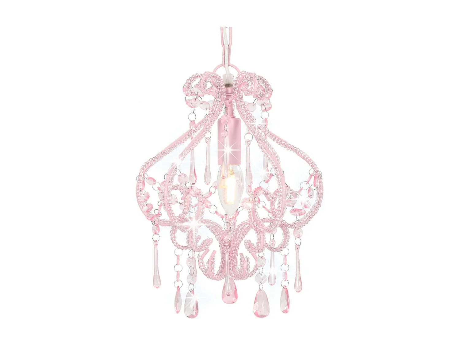 Lámpara de techo con cuentas rosa redonda E14 ES214861