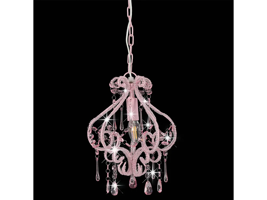 Lámpara de techo con cuentas rosa redonda E14 ES214861