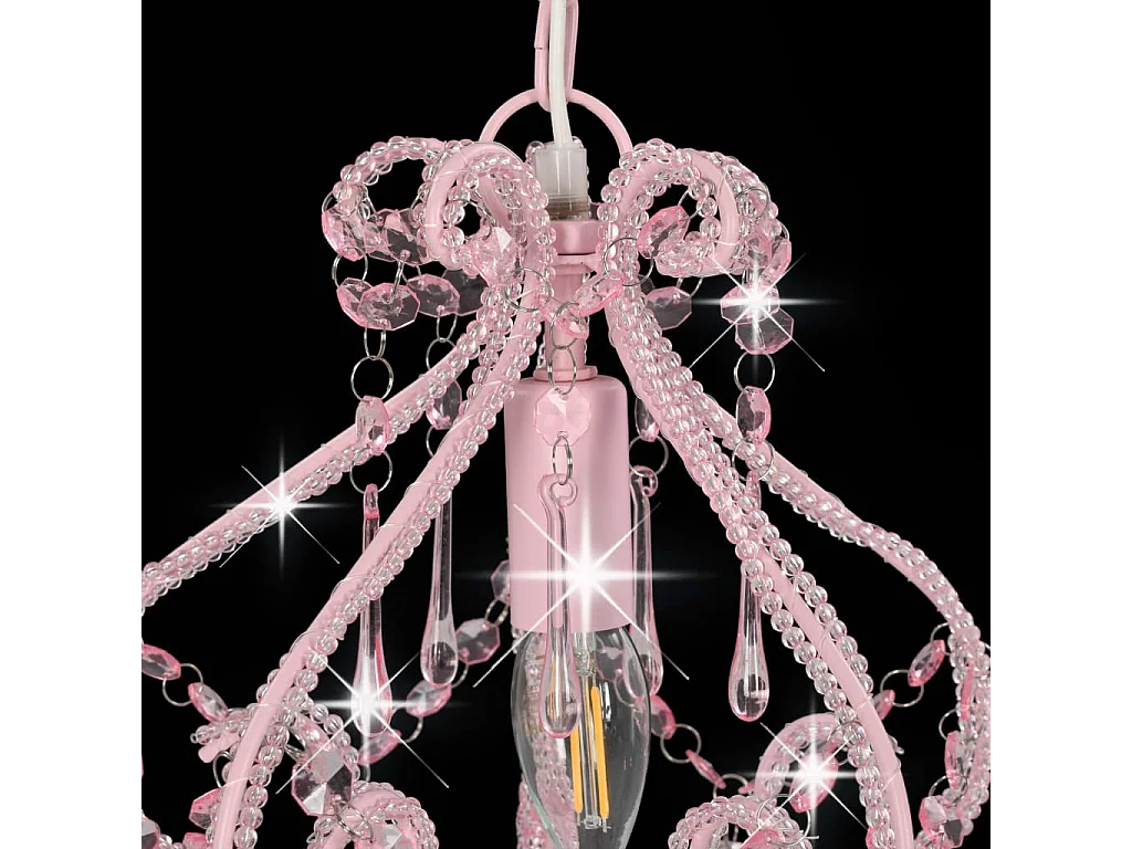 Lámpara de techo con cuentas rosa redonda E14 ES214861