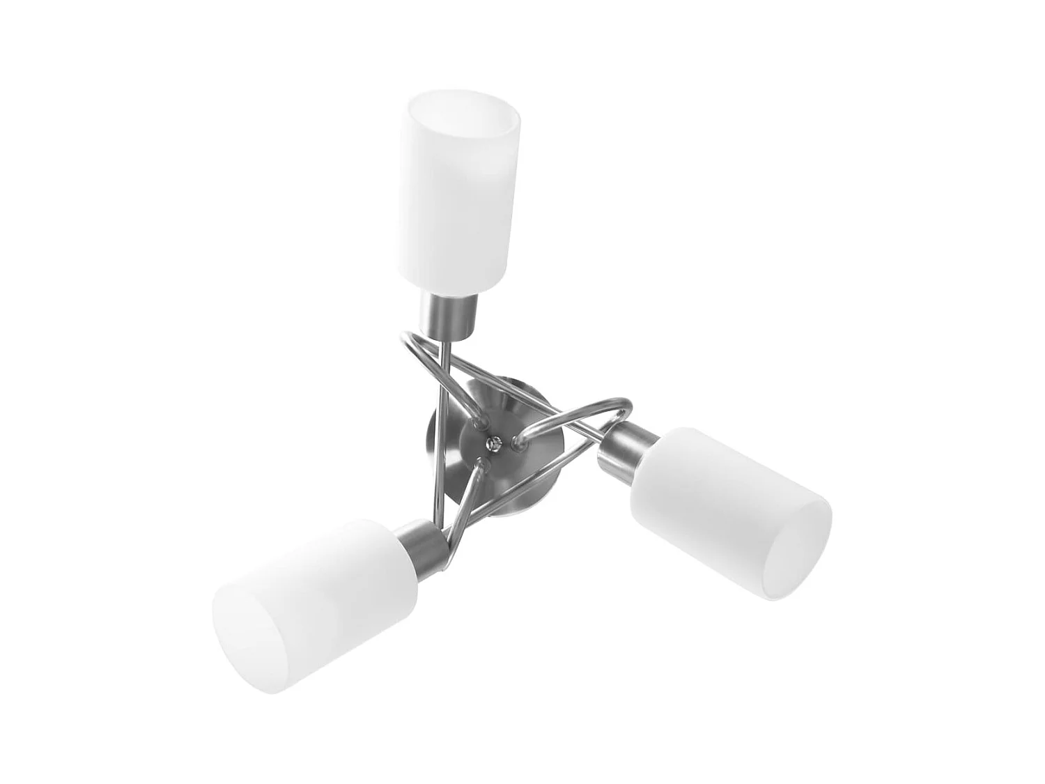 Plafonnier avec abat-jour en verre 3 ampoules E14 Blanc  Cône FR934813