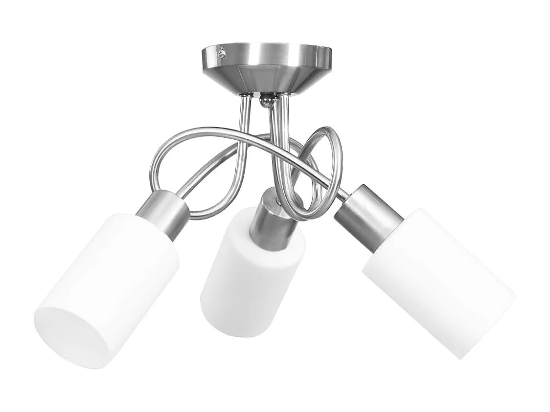 Plafonnier avec abat-jour en verre 3 ampoules E14 Blanc  Cône FR934813