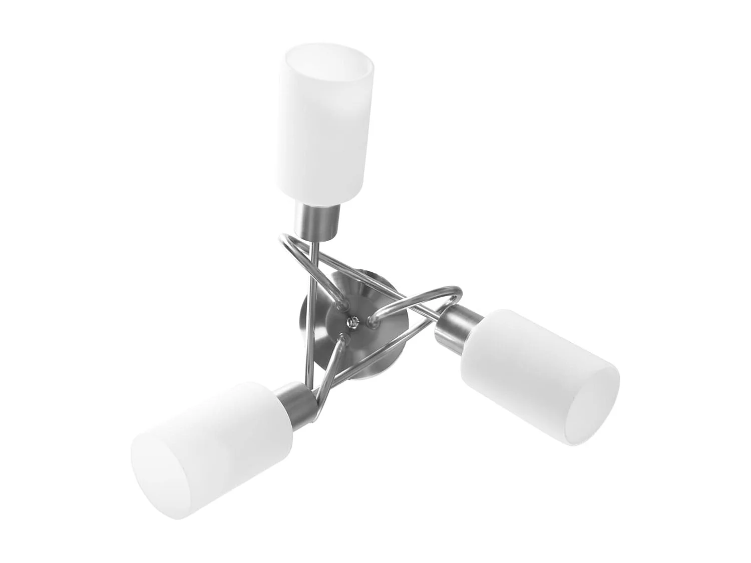 Plafonnier avec abat-jour en verre 3 ampoules E14 Blanc  Cône FR934813