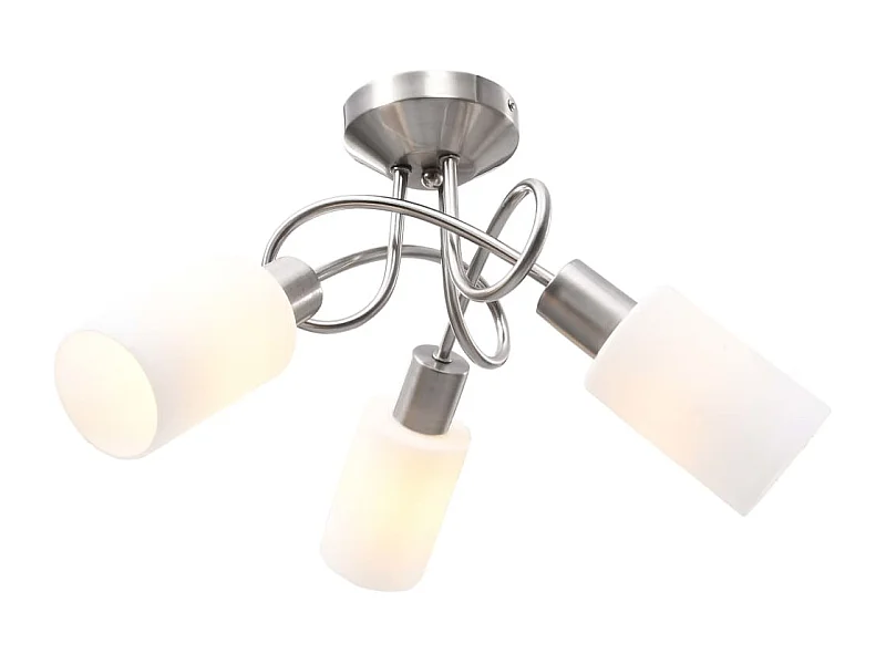 Candeeiro teto c/ abajures cilíndricos cerâmica 3 lâmpadas E14 PT673349