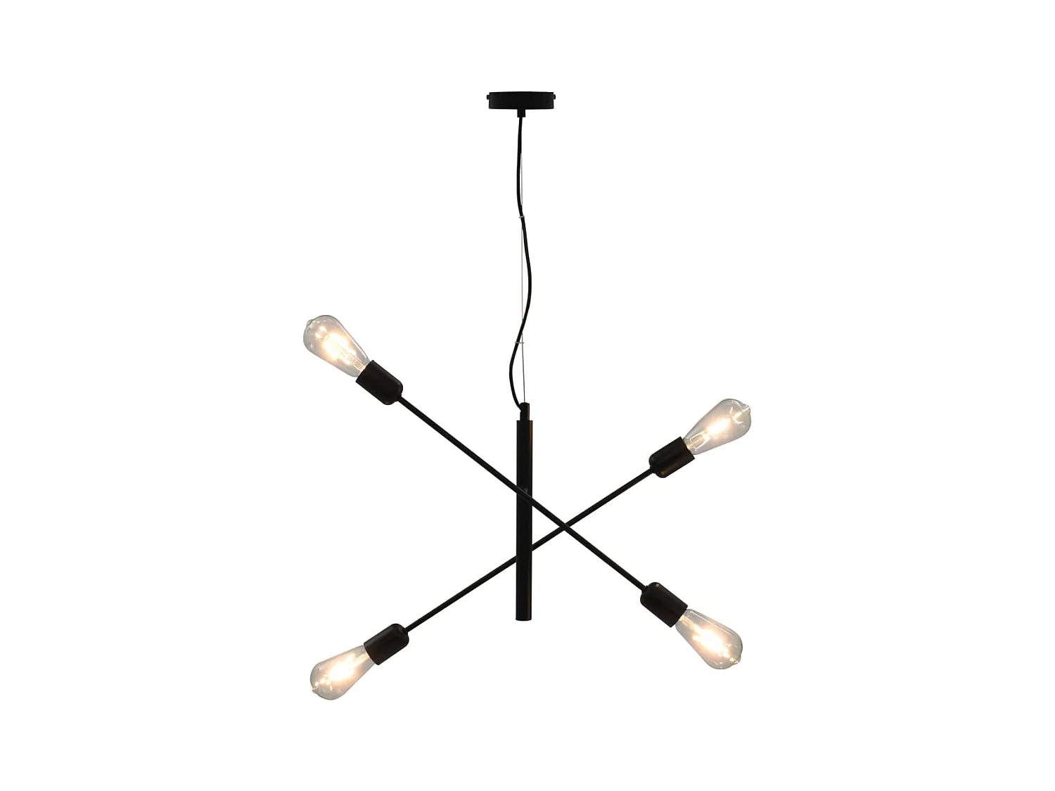 Plafonnier avec ampoules à filament 2 W Noir E27 FR763971