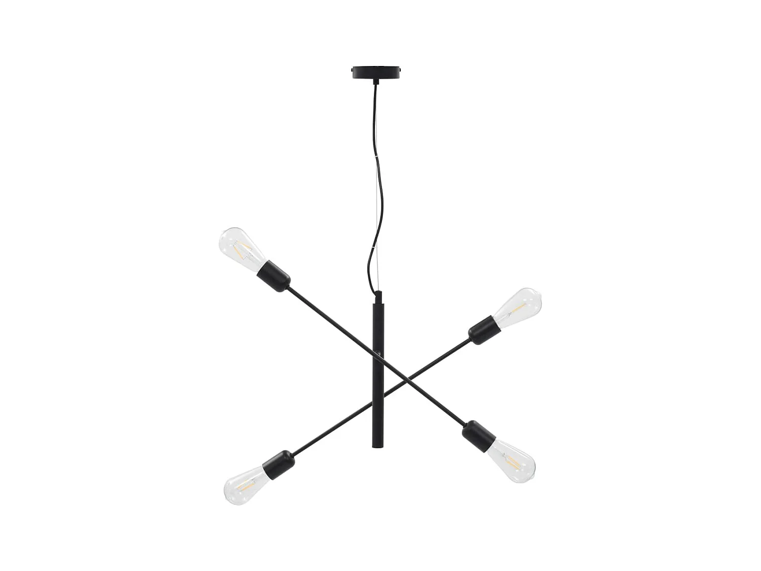 Plafonnier avec ampoules à filament 2 W Noir E27 FR763971