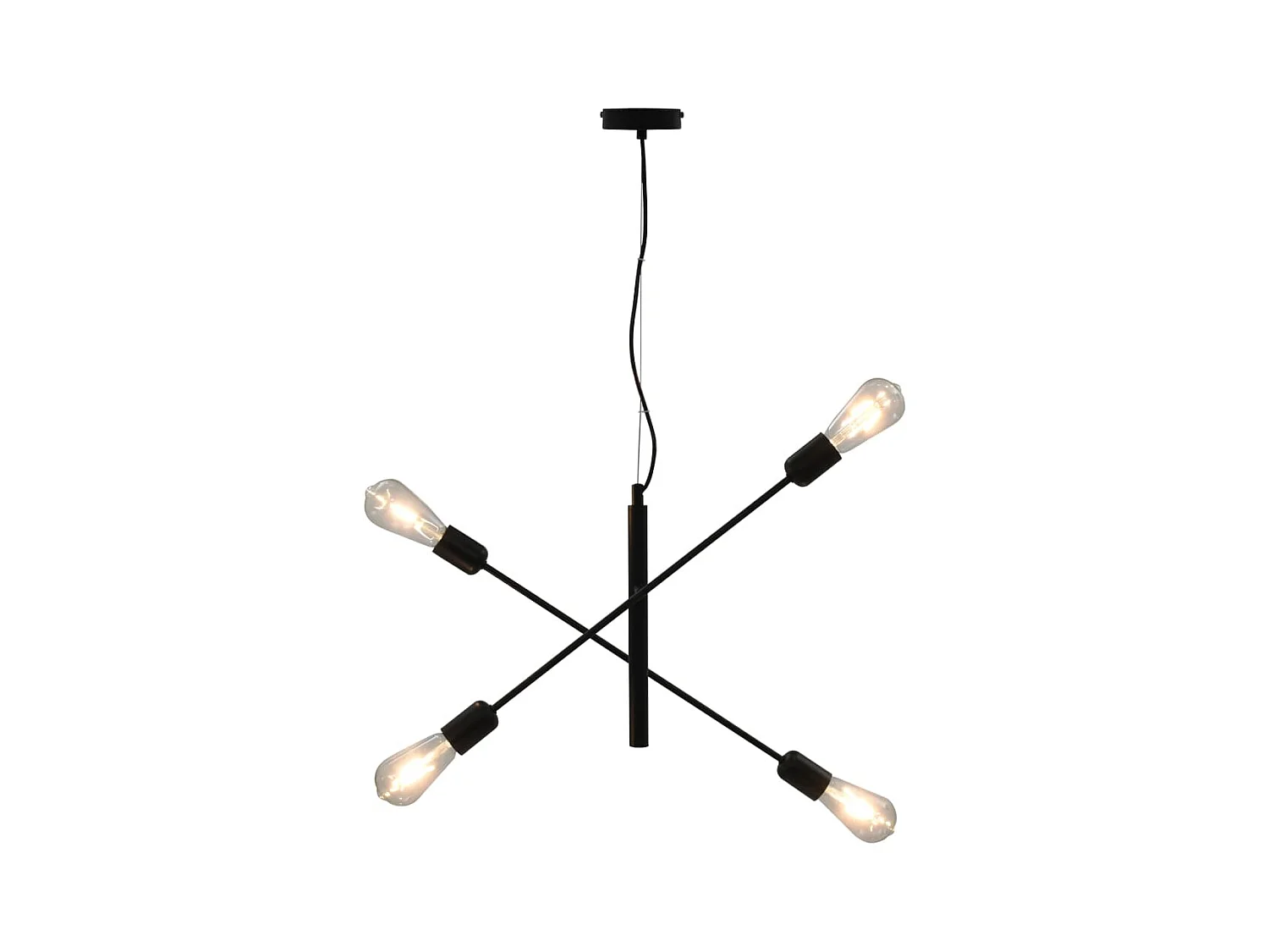 Plafonnier avec ampoules à filament 2 W Noir E27 FR763971