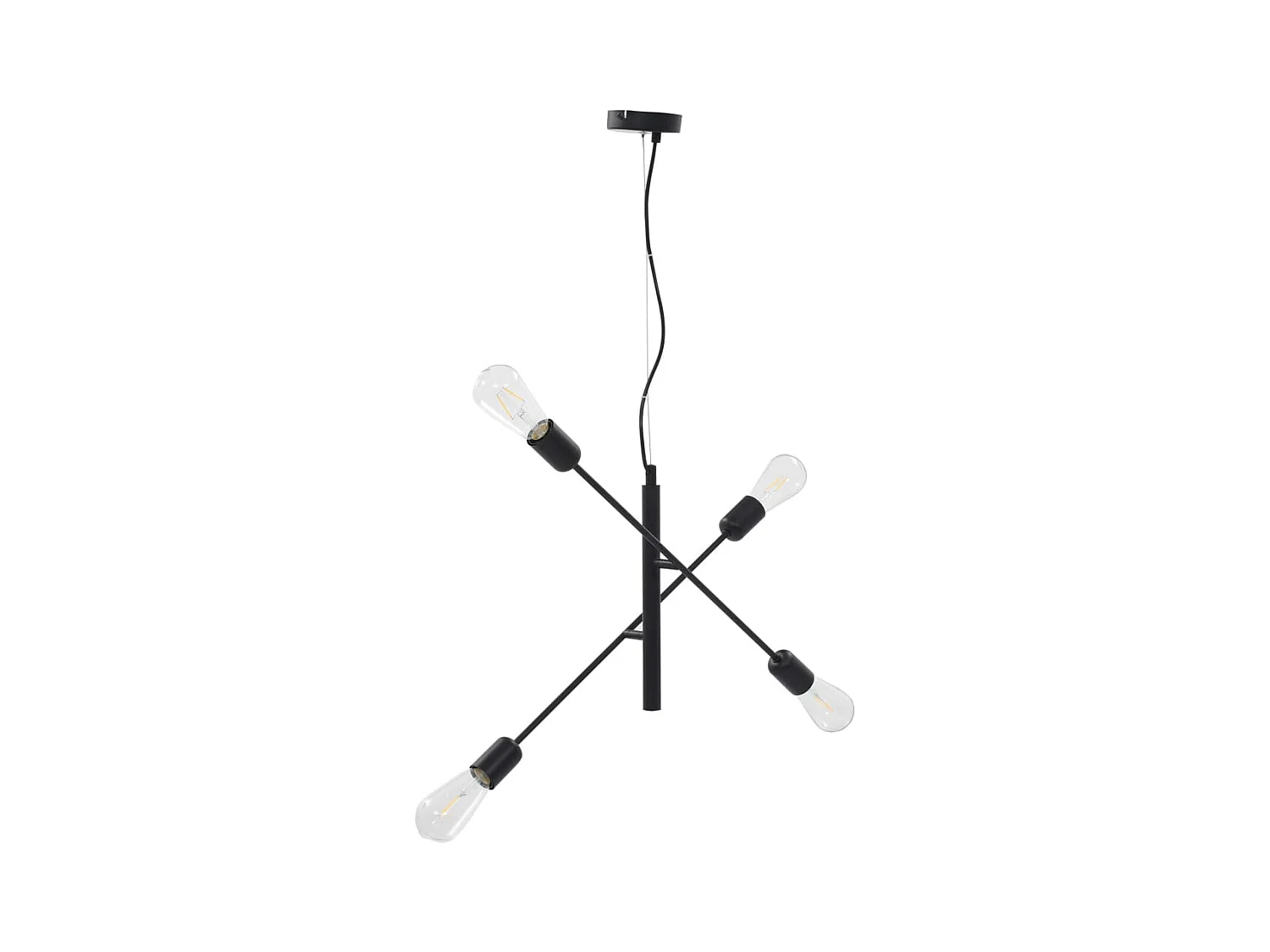 Plafonnier avec ampoules à filament 2 W Noir E27 FR763971