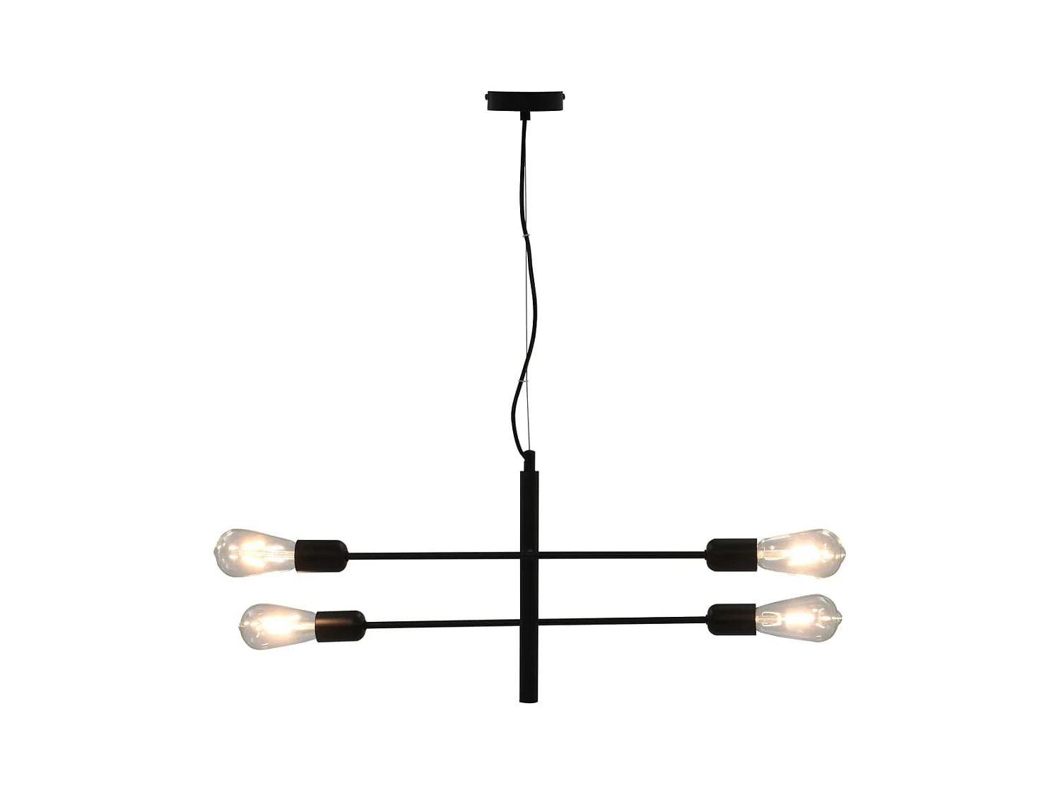 Plafonnier avec ampoules à filament 2 W Noir E27 FR763971