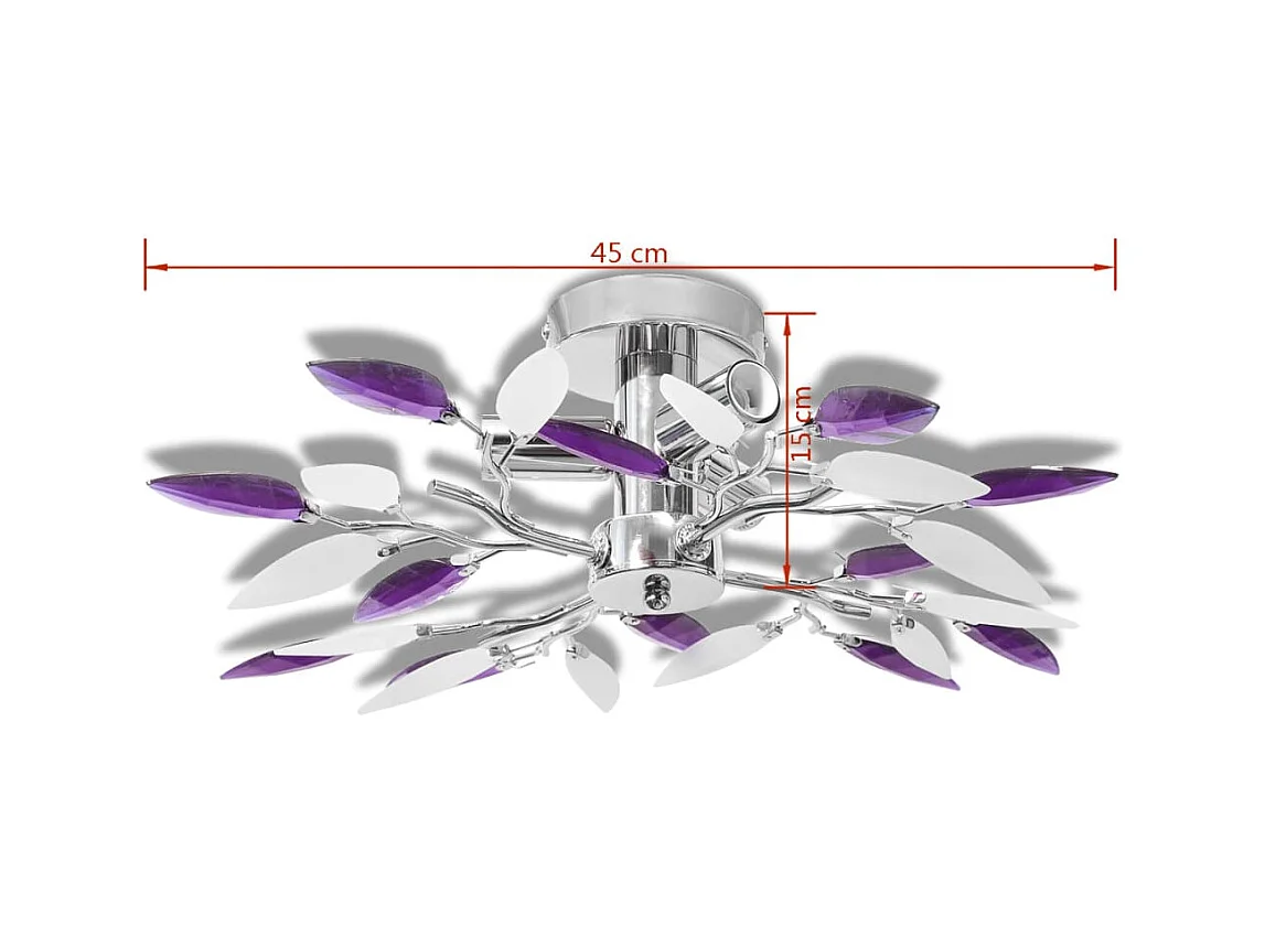 Plafonnier et bras en forme de feuille Acrylique 3 ampoules E14 FR872958