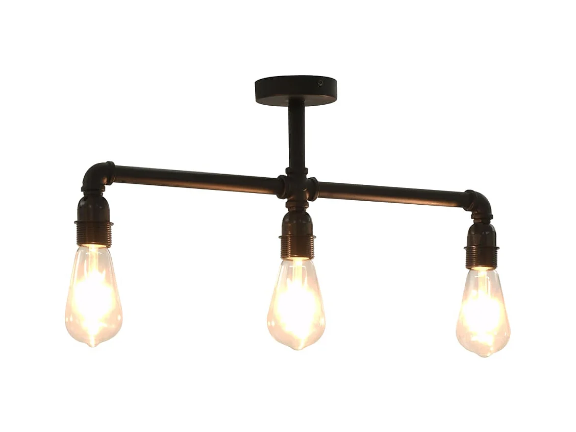 Lámpara de techo negra 3 bombillas E27 ES772695