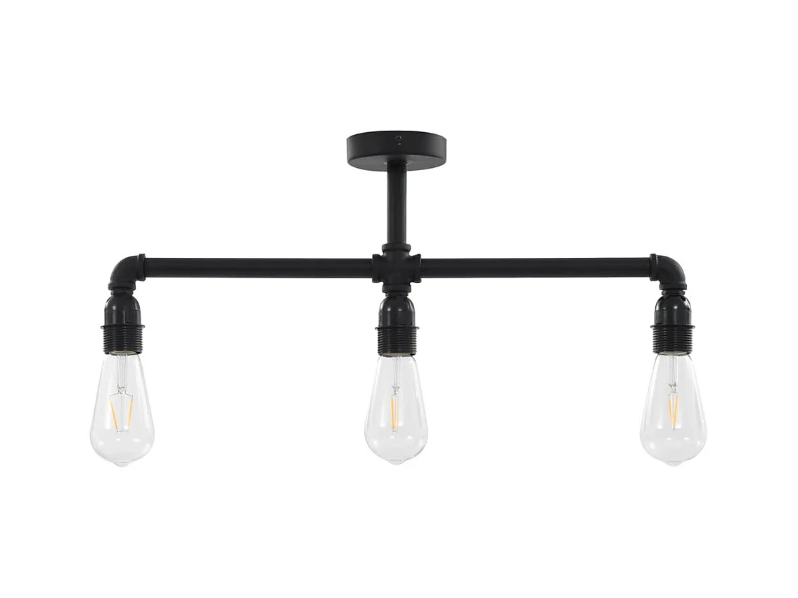 Lámpara de techo negra 3 bombillas E27 ES772695