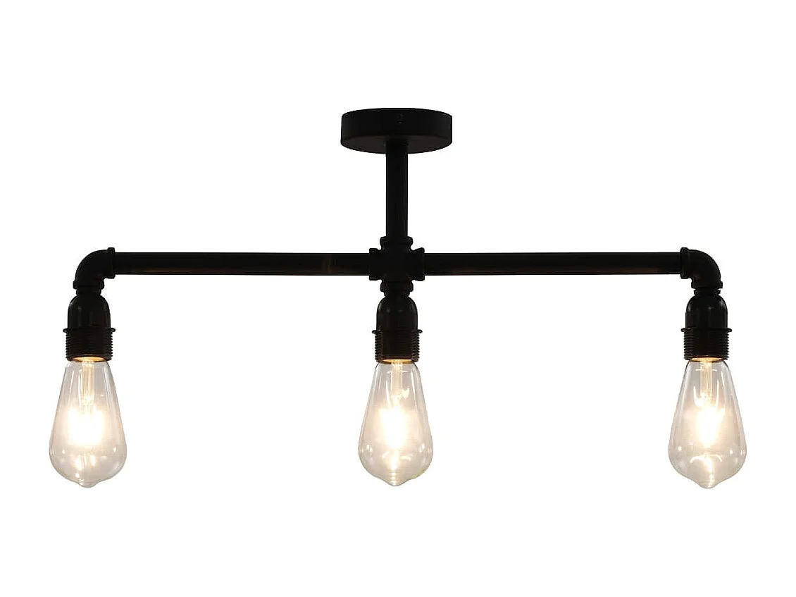 Lámpara de techo negra 3 bombillas E27 ES772695