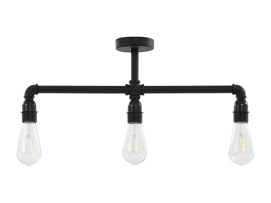 Lámpara de techo negra 3 bombillas E27 ES772695