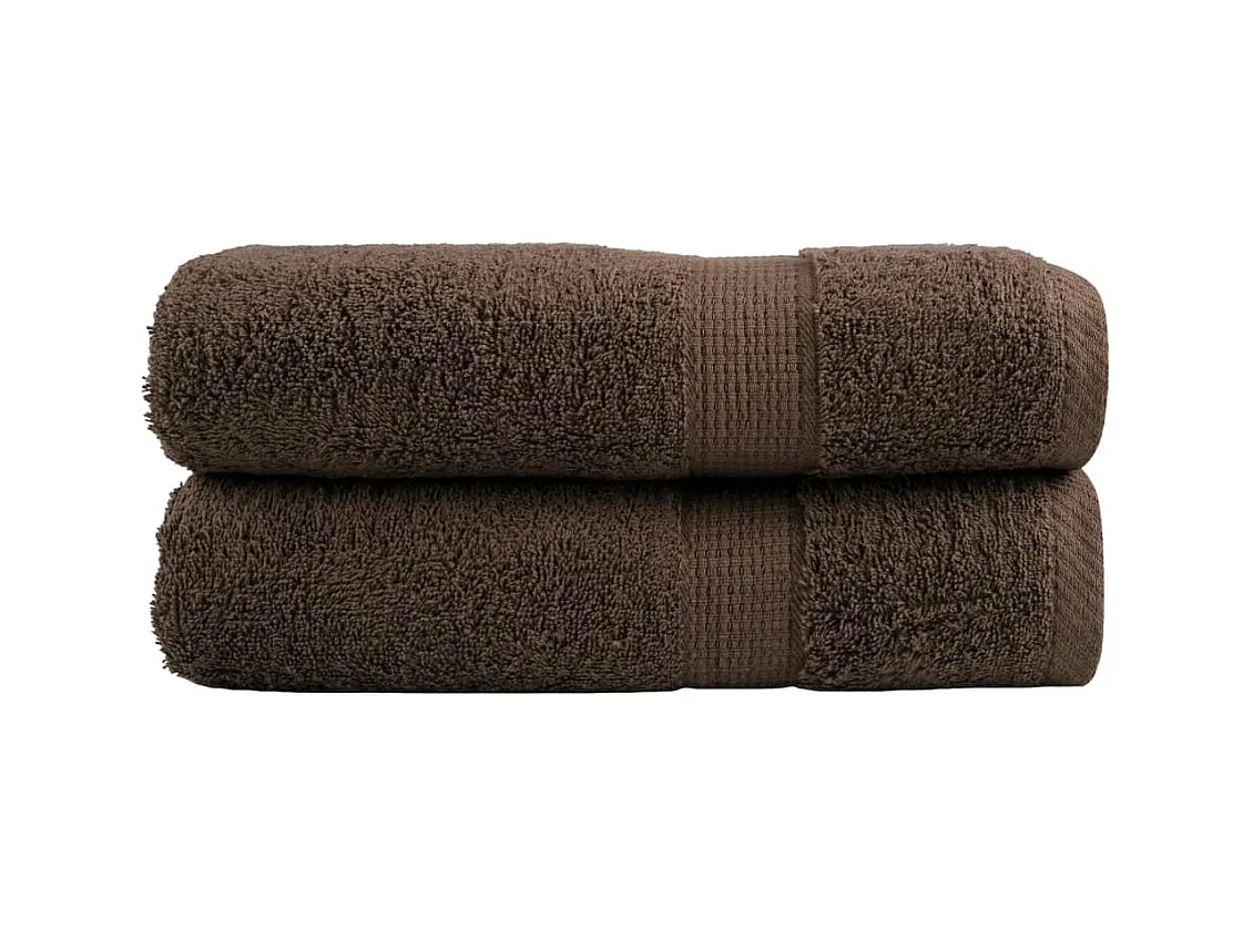 Badhanddoeken SOLUND 2 st 600 g/m² 100x150 cm bruin BE194472