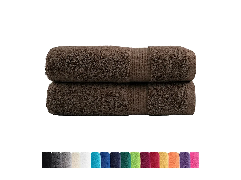 Badhanddoeken SOLUND 2 st 600 g/m² 100x150 cm bruin BE194472
