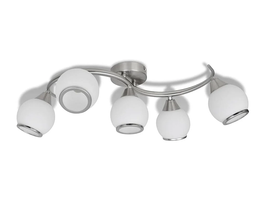 Plafonnier avec abat-jour en verre sur rail ondulé FR249009