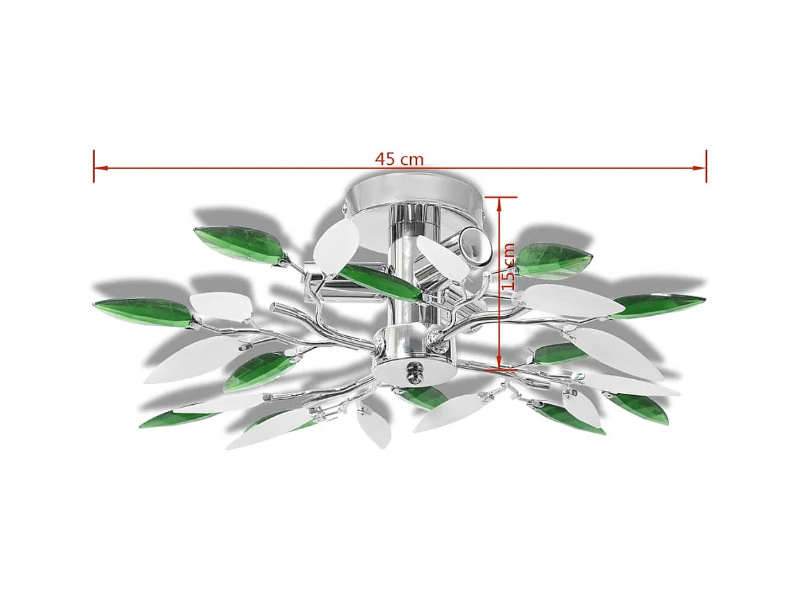 Plafonnier et bras en forme de feuille Acrylique 3 ampoules E14 FR777404