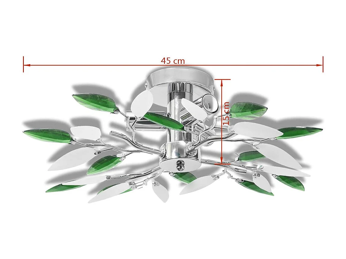 Plafonnier et bras en forme de feuille Acrylique 3 ampoules E14 FR777404