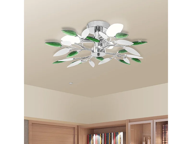 Plafonnier et bras en forme de feuille Acrylique 3 ampoules E14 FR777404