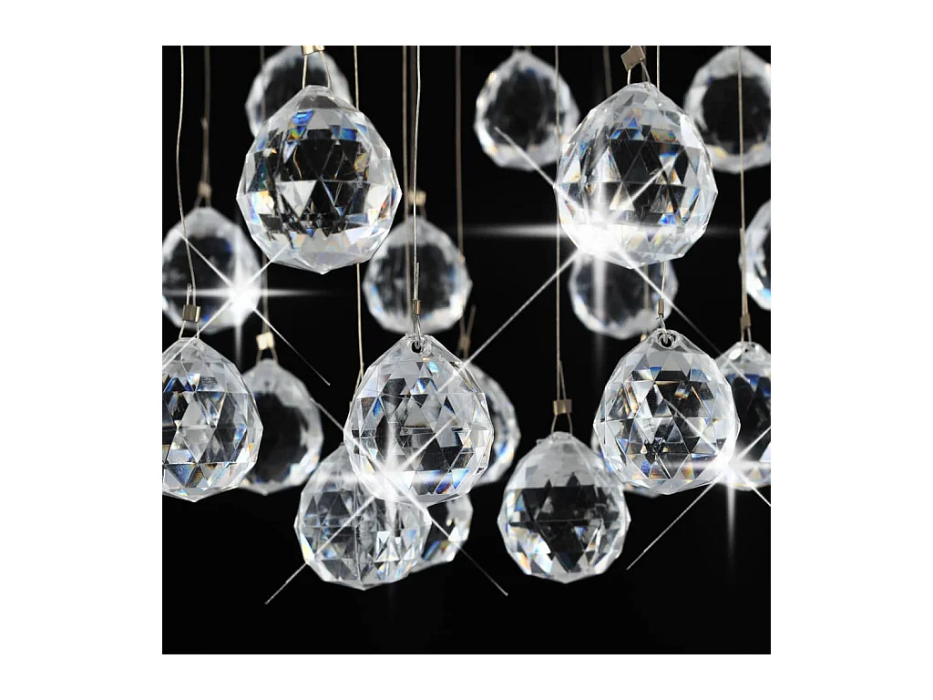 Plafonnier avec perles de cristal Argenté Sphère 3 ampoules G9 FR814908