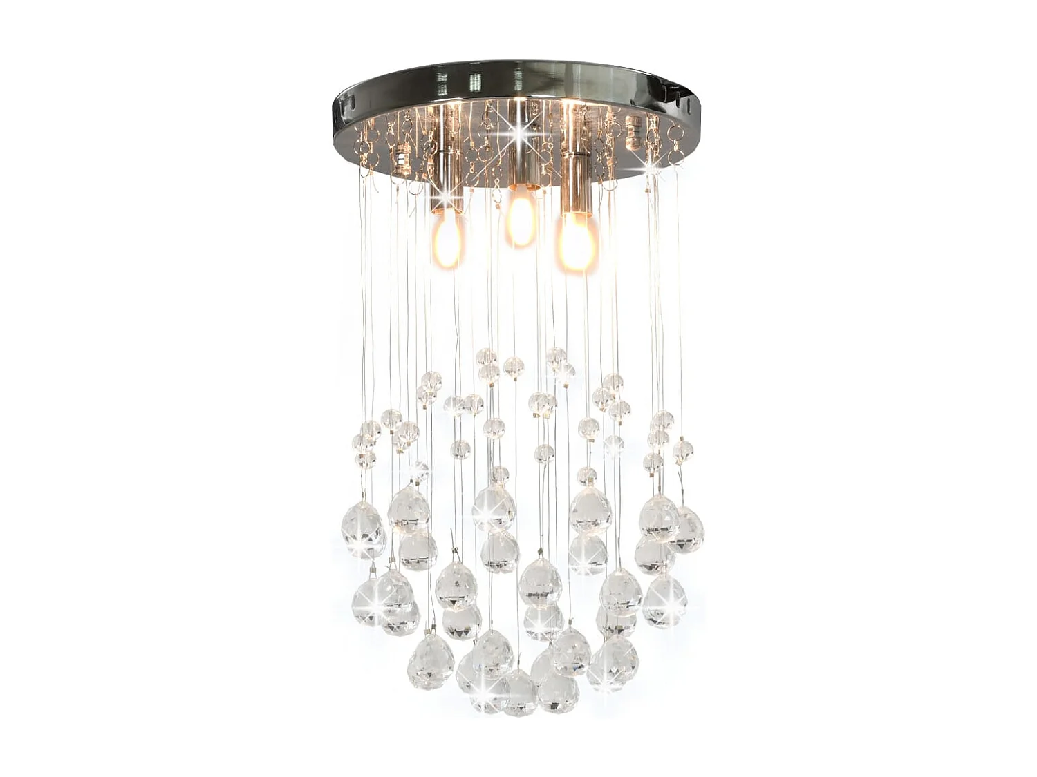 Lámpara de techo con cristales plateado esférica 3 bombillas G9 ES573161