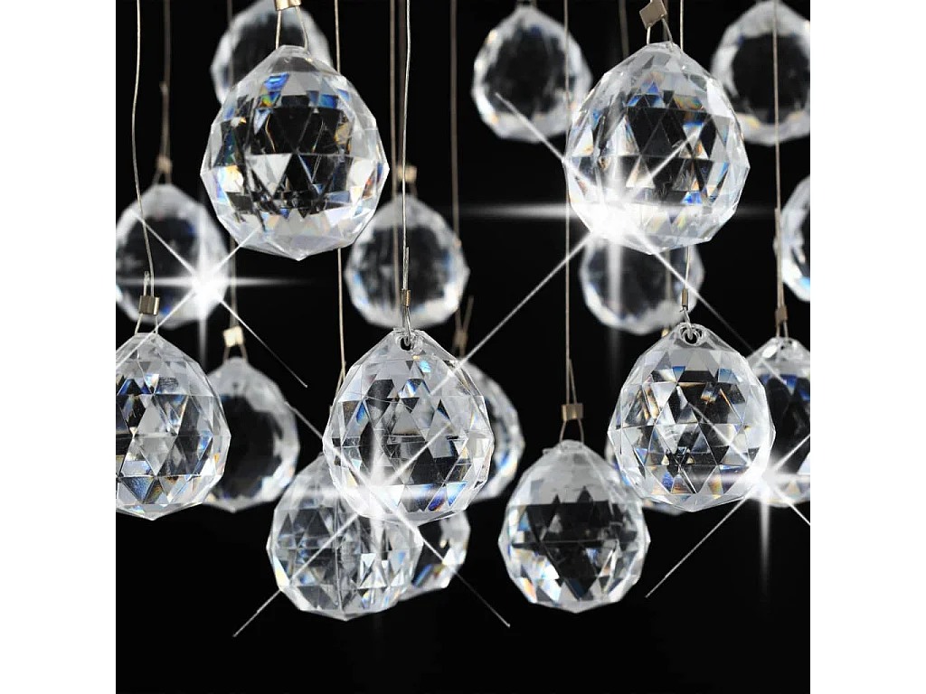 Lámpara de techo con cristales plateado esférica 3 bombillas G9 ES573161