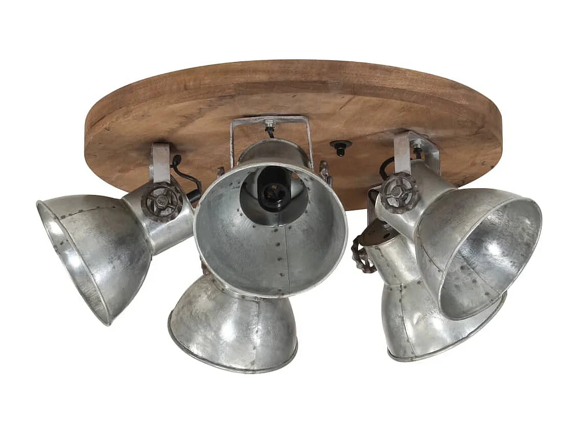 Plafonnier 25 W argent vintage 50x50x25 cm E27 FR602614