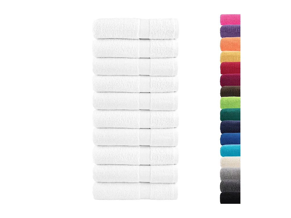 Serviettes de bain de qualité supérieure 10pcs blanc 100% coton FR375916
