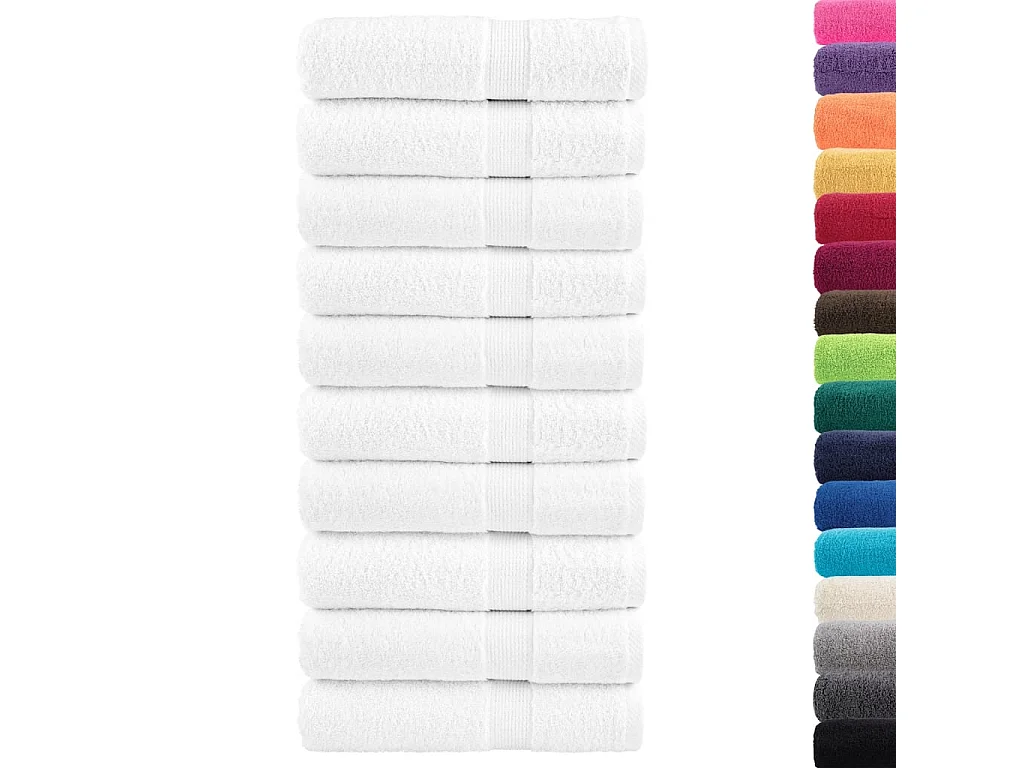 Serviettes de bain de qualité supérieure 10pcs blanc 100% coton FR375916