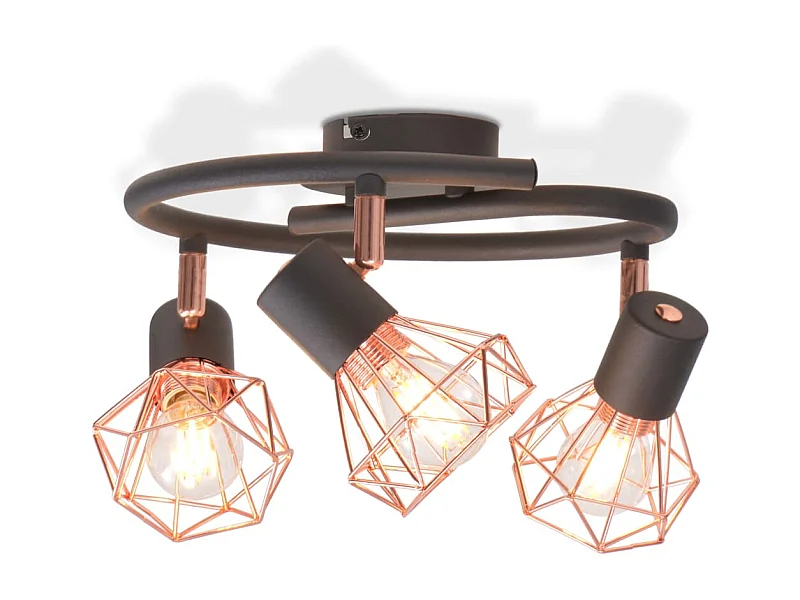 Candeeiro de teto com 3 lâmpadas filamentos LED 12 W PT323783