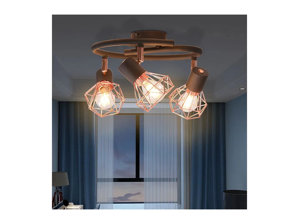 Plafonnier avec 3 ampoules LED à filament 12 W FR997611