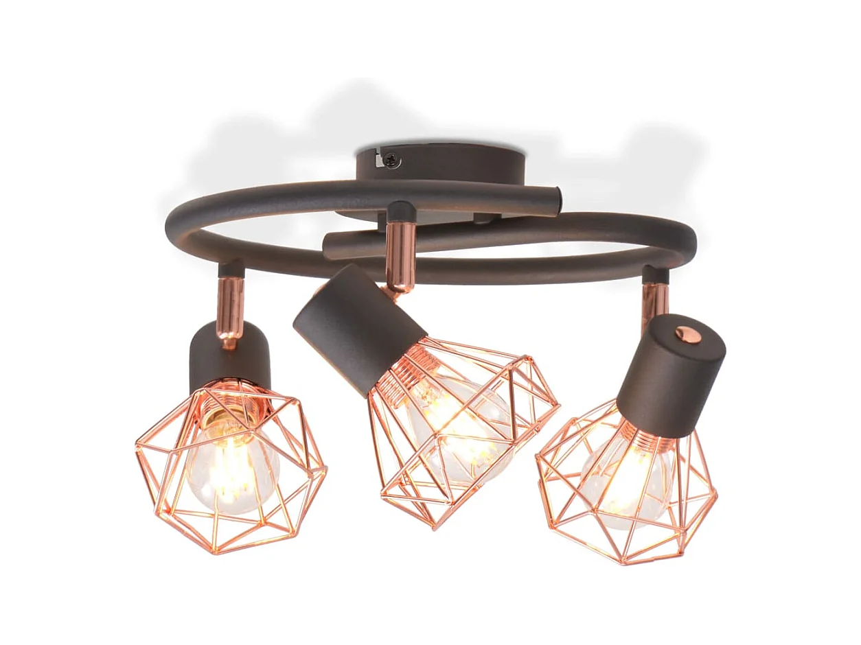 Candeeiro de teto com 3 lâmpadas filamentos LED 12 W PT323783