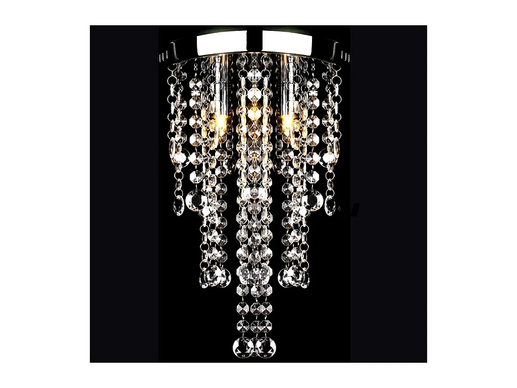 Plafonnier avec perles de cristal Blanc Métal FR208030