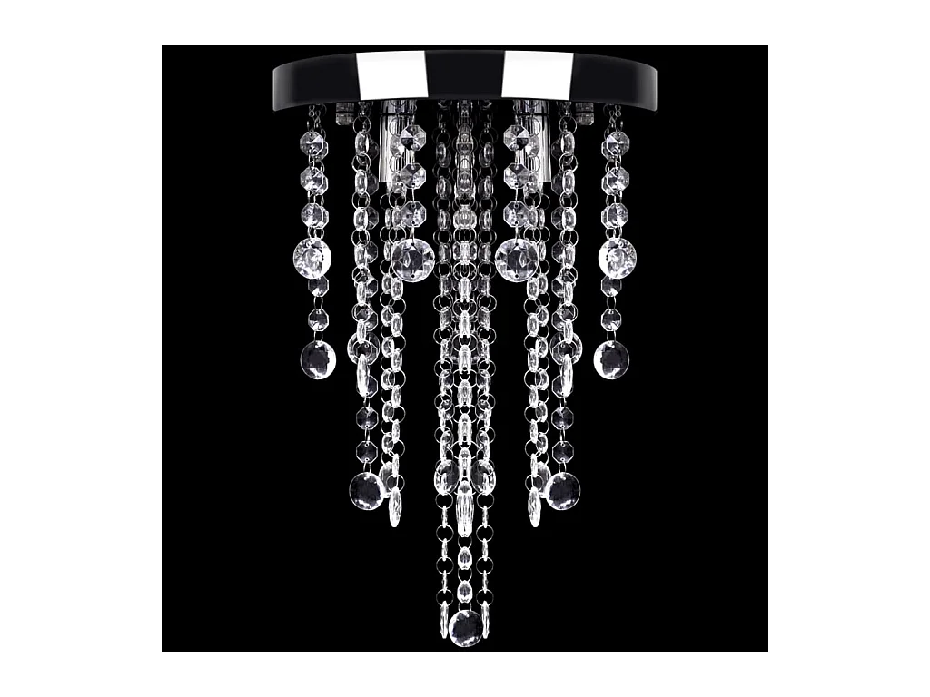 Plafonnier avec perles de cristal Blanc Métal FR208030