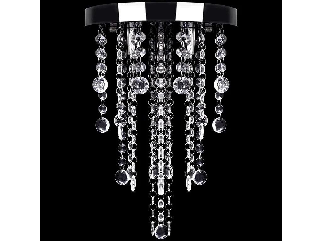 Plafonnier avec perles de cristal Blanc Métal FR208030