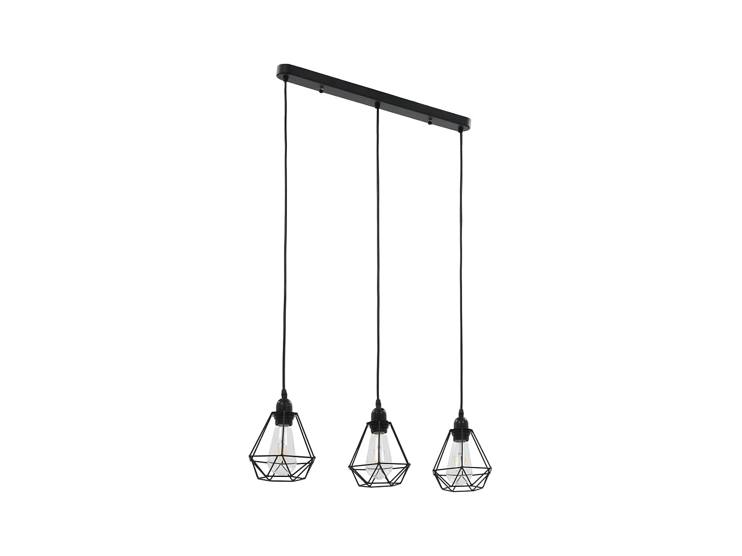 Plafonnier avec design de diamant Noir 3 ampoules E27 FR505596