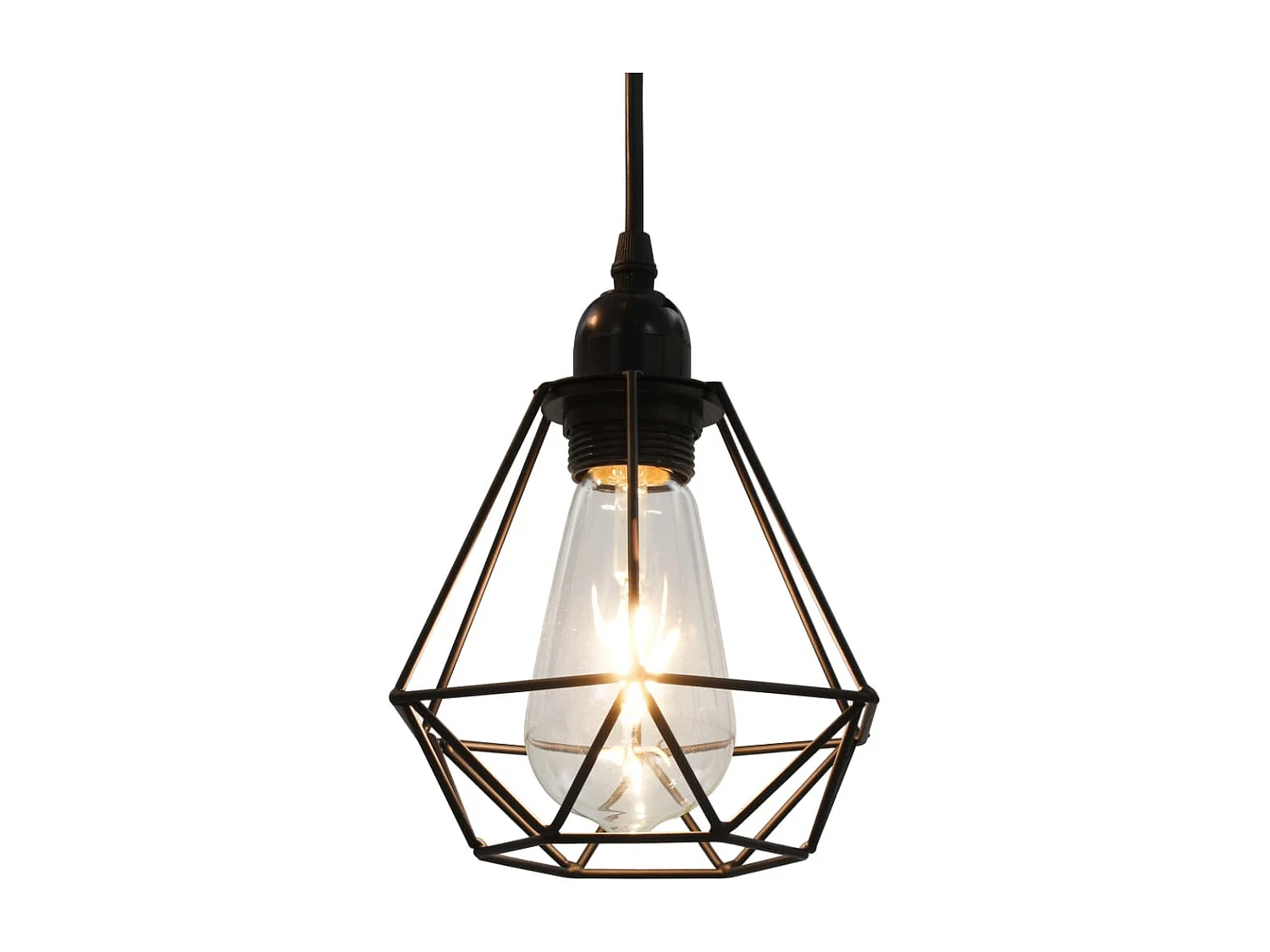 Lámpara de techo con diseño de rombos negra 3 bombillas E27 ES573691